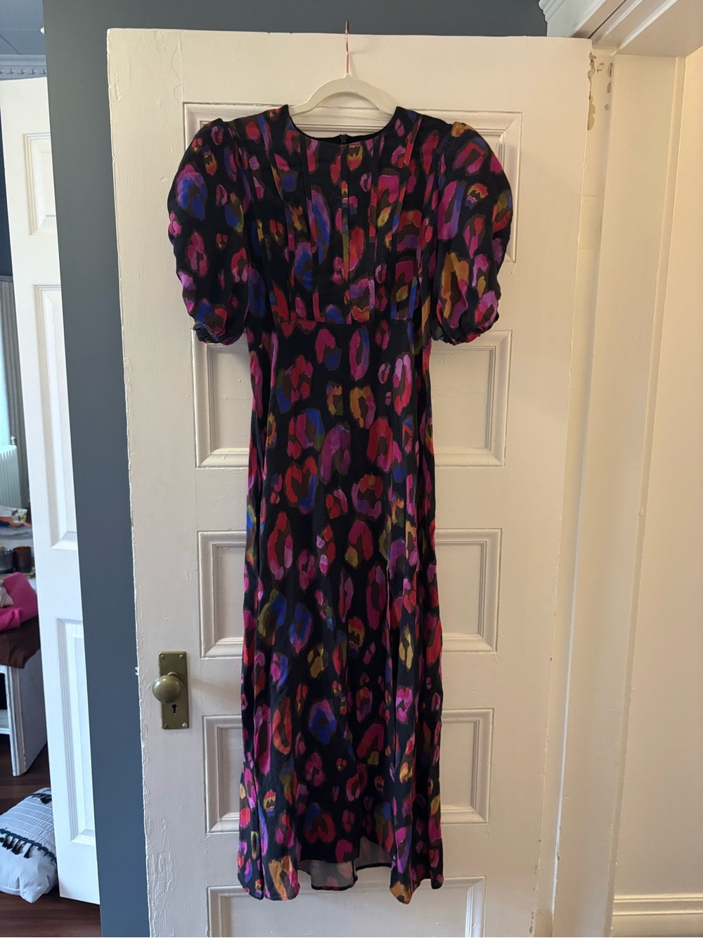 FARM Rio Black Maxi Dress with Vibrant Multi-Color Print